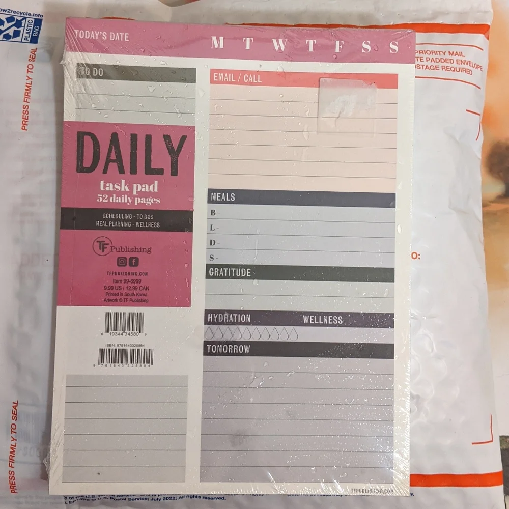 SALE TF Publishing Undated Daily Task Pad Calendar To Do List 6